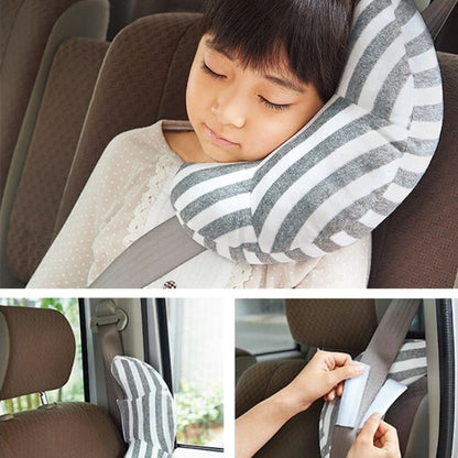 2pcs Children Neck Headrest Comfortable Shoulder Cover Car Neck Guard Pillow(Pink Stripe) - In Car by buy2fix | Online Shopping UK | buy2fix