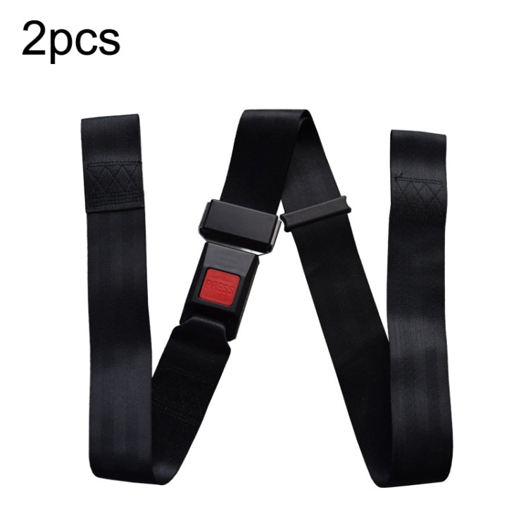 2pcs B7 Free Installation Motorcycle / Stretcher / Electric Wheelchair Seat Belt(Black) - In Car by buy2fix | Online Shopping UK | buy2fix