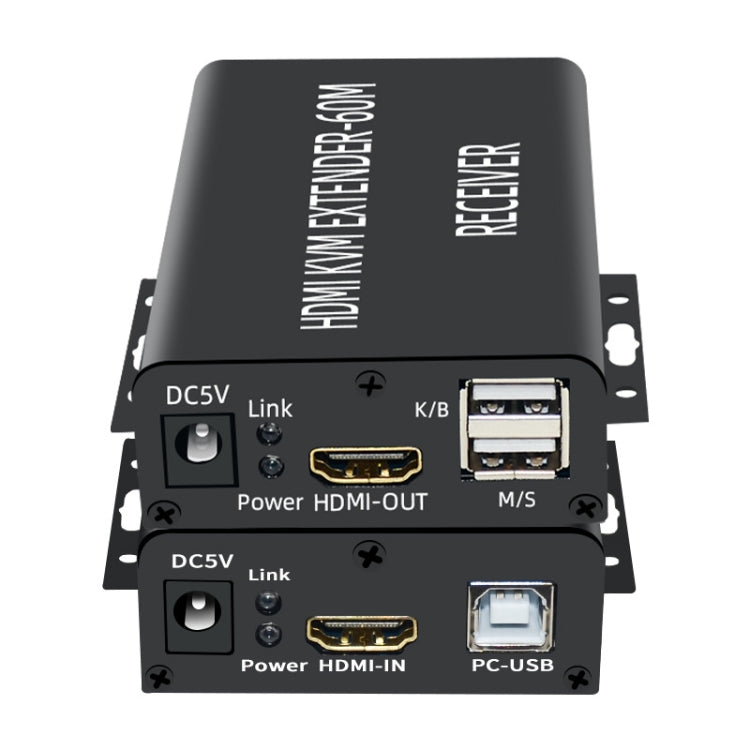 BW-HKE60A HDMI 60m KVM With USB Extender Support POE Single-End Power Supply With US Plug(Black) - Amplifier by buy2fix | Online Shopping UK | buy2fix