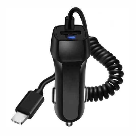 522AL Fast Charging With Cable Car Charging, Output Interface: 8 Pin (Black) by buy2fix