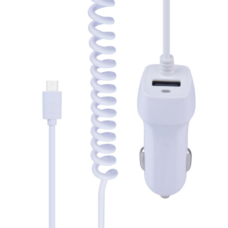 522AL Fast Charging With Cable Car Charging, Output Interface: Micro USB (White) - In Car by buy2fix | Online Shopping UK | buy2fix