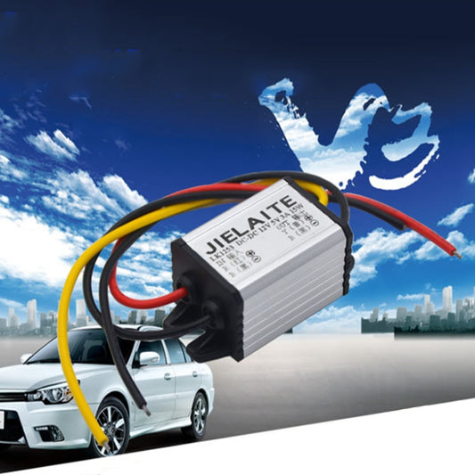JIELAITE LK1253 15W Aluminum Alloy Intelligent Protection Waterproof Car Power Converter(12V to 3.7V/3A) by buy2fix