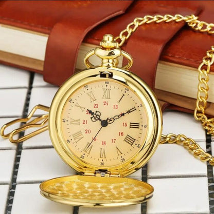 Engraved Vintage Commemorative Quartz Pocket Watch Round Watch, Style: Forever (Silver) - Necklace Watch Watches by buy2fix | Online Shopping UK | buy2fix