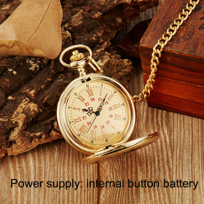 Engraved Vintage Commemorative Quartz Pocket Watch Round Watch, Style: Matte Ancient Copper - Necklace Watch Watches by buy2fix | Online Shopping UK | buy2fix