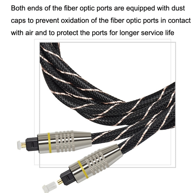 EMK HB/A6.0 SPDIF Interface Digital High-Definition Audio Optical Fiber Cable, Length: 3m(Black White Net) -  by EMK | Online Shopping UK | buy2fix