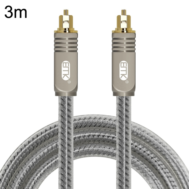 EMK YL/B Audio Digital Optical Fiber Cable Square To Square Audio Connection Cable, Length: 3m(Transparent Gray) -  by EMK | Online Shopping UK | buy2fix