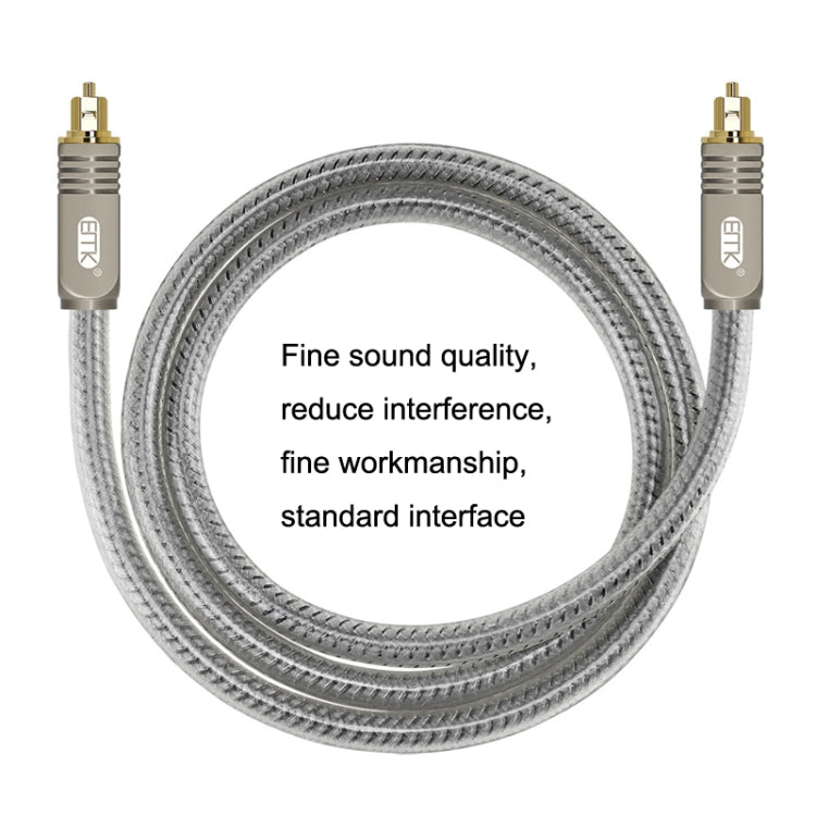 EMK YL/B Audio Digital Optical Fiber Cable Square To Square Audio Connection Cable, Length: 15m(Transparent Gray) -  by EMK | Online Shopping UK | buy2fix