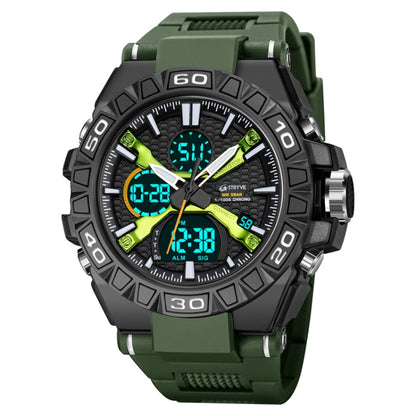 STRYVE S8026 Sports Colorful Night Light Electronic Waterproof Watch Multifunctional Student Watch(Army Green) - Leather Strap Watches by STRYVE | Online Shopping UK | buy2fix