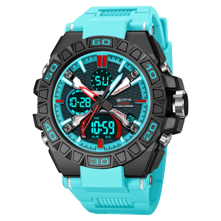 STRYVE S8026 Sports Colorful Night Light Electronic Waterproof Watch Multifunctional Student Watch(Lake Blue) - Leather Strap Watches by STRYVE | Online Shopping UK | buy2fix