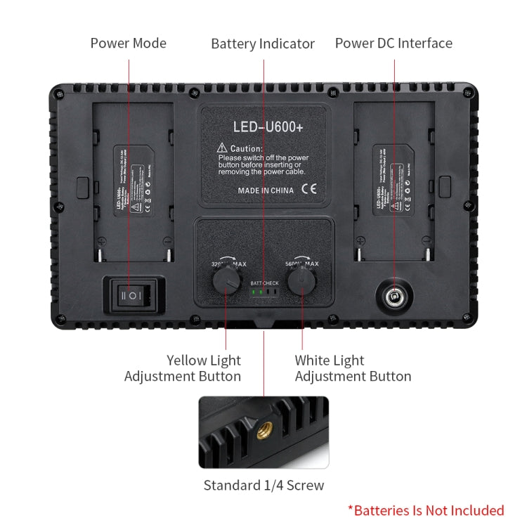 E600 RGB Color 40W 3200K-5600K LED Flat Panel Lights Live Broadcast Fill Light,EU Plug -  by buy2fix | Online Shopping UK | buy2fix