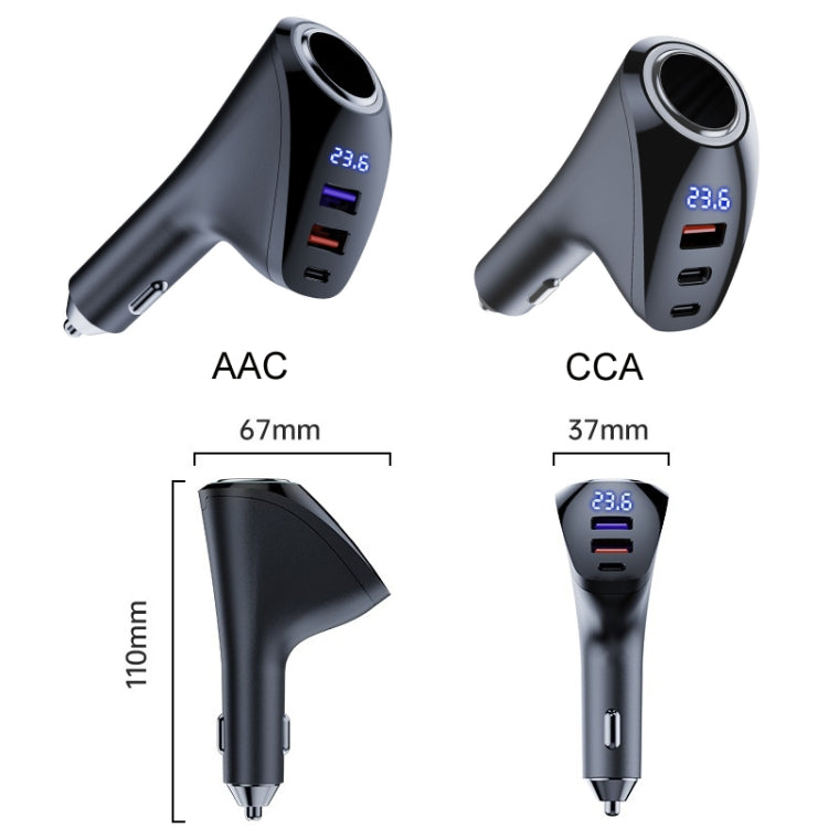 Car Charger Multifunctional Digital Display QC Charging Cigarette Lighter Adapter, Model: AAC Dual USB - In Car by buy2fix | Online Shopping UK | buy2fix