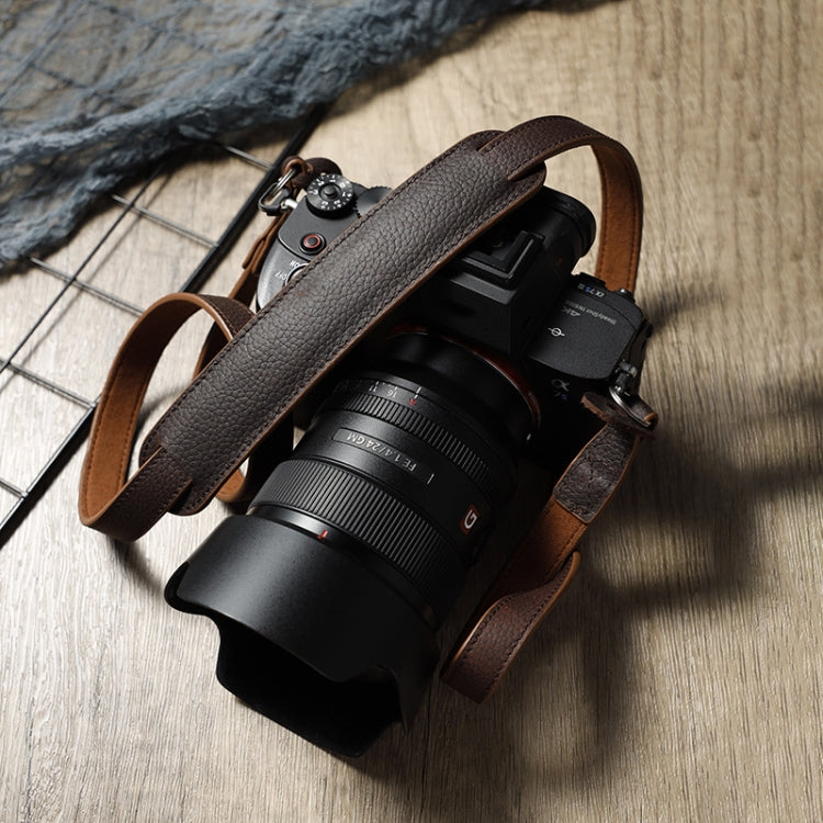 Outdoor Photography Cowhide Leather Camera Shoulder Hanging Neck Winding Strap, Spec: Pure Leather (Deep Coffee) - Camera Strap by buy2fix | Online Shopping UK | buy2fix