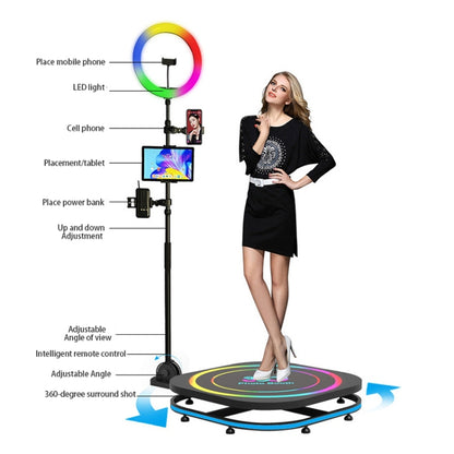 70cm Square 360 Photo Booth Electric Rotating Small Stage For Parties and Weddings -  by buy2fix | Online Shopping UK | buy2fix