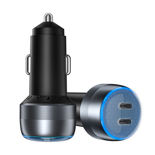 IBD355-2C Dual PD Smart Car Phone Charger With LED Light, Spec: PD30W+PD30W by buy2fix