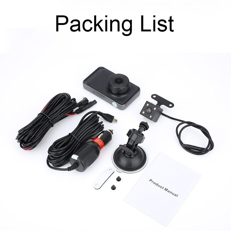 C900 3 Inch 1080P HD Dual-lens Motion Detection Driving Recorder by buy2fix