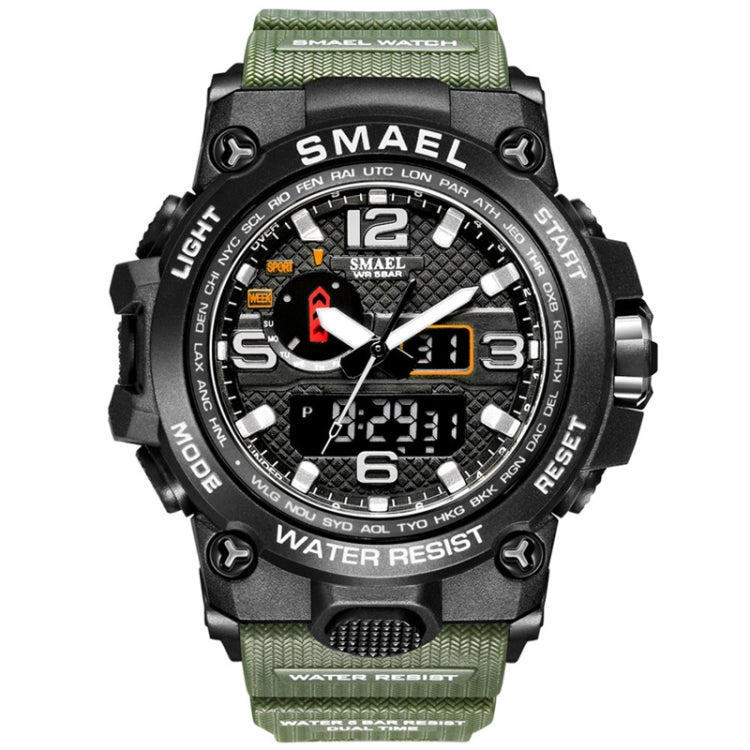 SMAEL 1545D Chronograph Calendar Alarm Clock Night Light Waterproof Watch Outdoor Men Watch(Army Green) - Sport Watches by SMAEL | Online Shopping UK | buy2fix