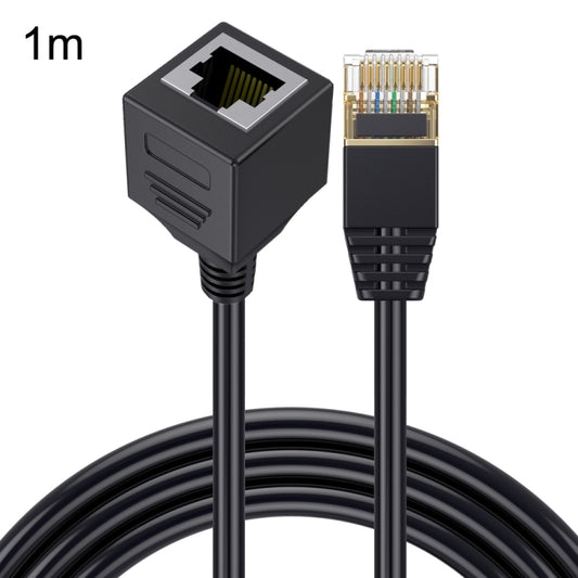 Straight Head 1m Cat 8 10G Transmission RJ45 Male To Female Computer Network Cable Extension Cable(Black) by buy2fix