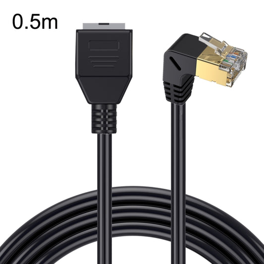 Up Bend 0.5m Cat 8 10G Transmission RJ45 Male To Female Computer Network Cable Extension Cable(Black) by buy2fix