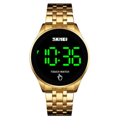 SKMEI 1579 Simple Touch Screen LED Luminous Stainless Steel Electronic Watch, Color: Gold - Alloy Watches by SKMEI | Online Shopping UK | buy2fix