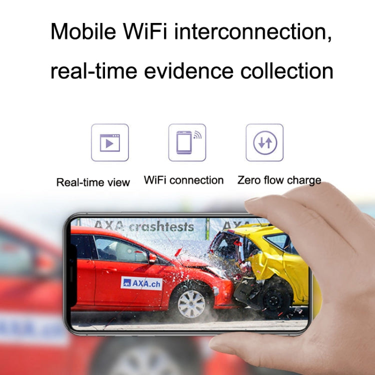 M8 Hidden Driving Recorder WiFi Phone Connecting Car Parking Monitoring 1080P HD Recorder(Without Button+USB Long Line) by buy2fix