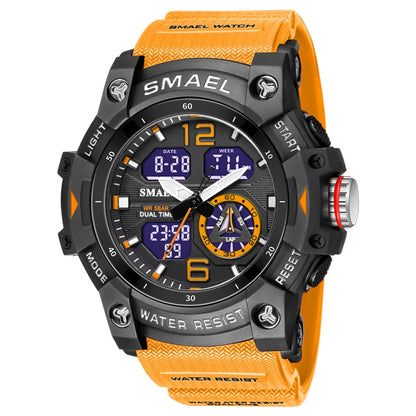 SMAEL 8007 Outdoor Sports Waterproof Dual Display Electronic Quartz Watch(Orange) - Sport Watches by SMAEL | Online Shopping UK | buy2fix