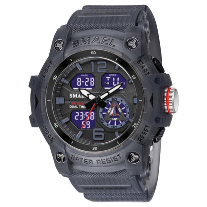 SMAEL 8007 Outdoor Sports Waterproof Dual Display Electronic Quartz Watch(Grey) - Sport Watches by SMAEL | Online Shopping UK | buy2fix