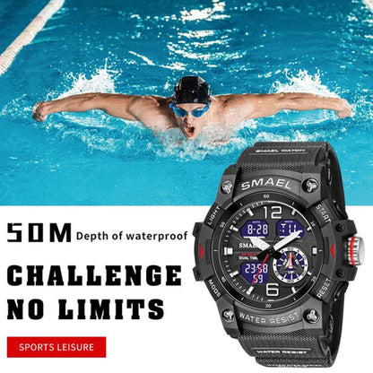 SMAEL 8007 Outdoor Sports Waterproof Dual Display Electronic Quartz Watch(Black Gold) - Sport Watches by SMAEL | Online Shopping UK | buy2fix