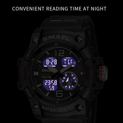 SMAEL 8007 Outdoor Sports Waterproof Dual Display Electronic Quartz Watch(White) - Sport Watches by SMAEL | Online Shopping UK | buy2fix