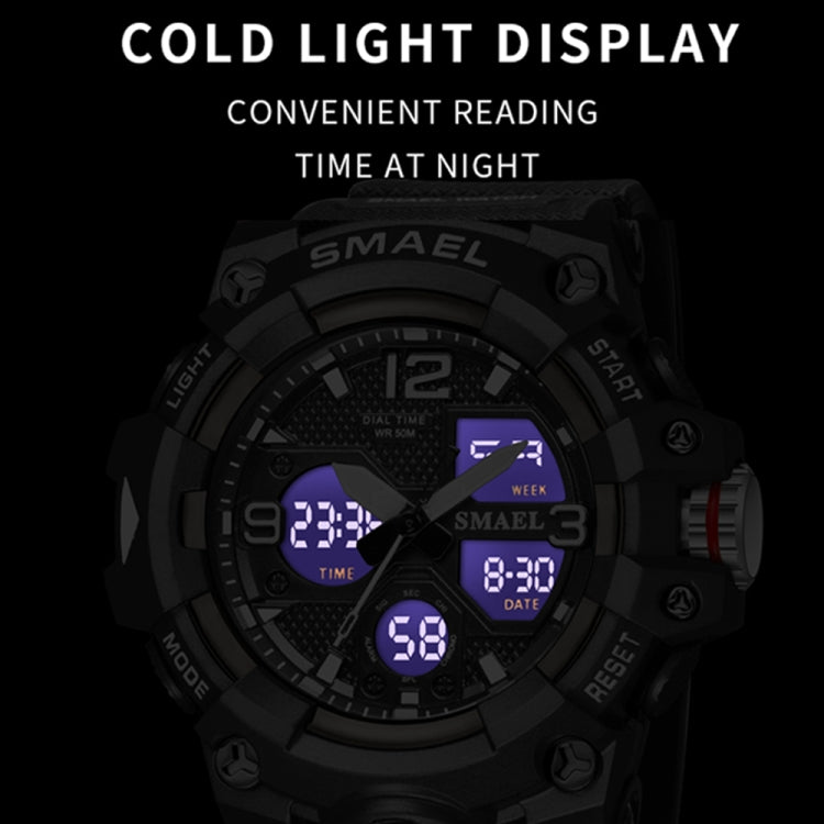 SMAEL 8008 Outdoor Sports Multifunctional Waterproof Luminous Men Watch(Black Blue) - LED Digital Watches by SMAEL | Online Shopping UK | buy2fix