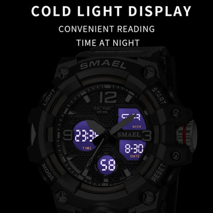 SMAEL 8008 Outdoor Sports Multifunctional Waterproof Luminous Men Watch(Black) - LED Digital Watches by SMAEL | Online Shopping UK | buy2fix