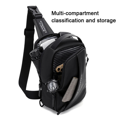 WEIXIER  X313 Men Chest Bag Crossbody Casual Small Bag Shoulder Bag External USB Port(Black Gold) - Crossbody Bags by WEIXIER | Online Shopping UK | buy2fix