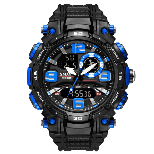 SMAEL 1921 Outdoor Sports Waterproof Men Luminous Time Watch Electronic Watch(Black Blue) - LED Digital Watches by SMAEL | Online Shopping UK | buy2fix