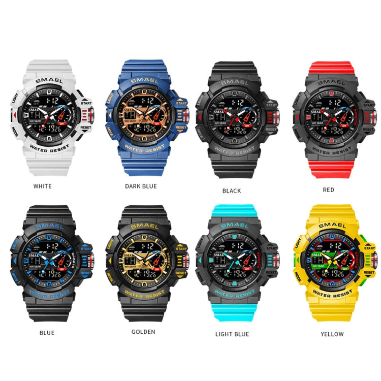 SMAEL 8043 Multifunctional Dual Display Shockproof Outdoor Waterproof Sports Quartz Watch(Black Gold) - LED Digital Watches by SMAEL | Online Shopping UK | buy2fix