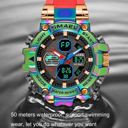 SMAEL 8027 Multifunctional Alloy Sports Colorful Watch Men Electronic Watch(Rose Gold) - LED Digital Watches by SMAEL | Online Shopping UK | buy2fix