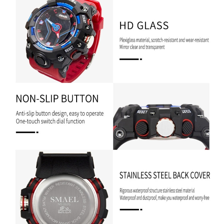 SMAEL 8075 Multi-function Waterproof Night Light Outdoor Watch(Cymbidium) - Sport Watches by SMAEL | Online Shopping UK | buy2fix