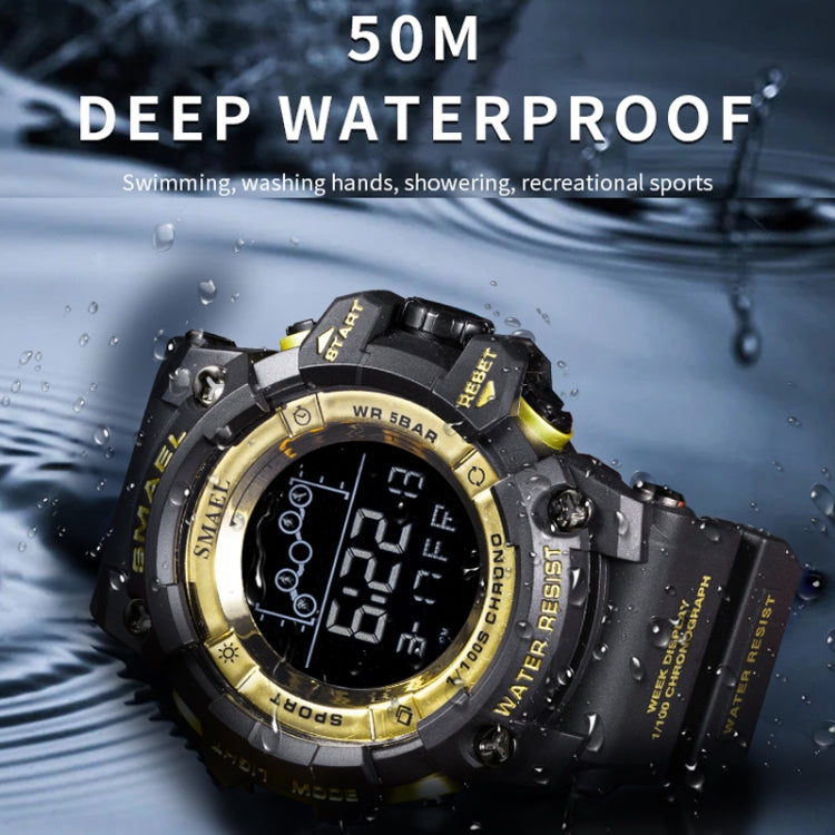 SMAEL 8082 Outdoor Waterproof Sports Multifunctional Luminous Timing Electronic Watch(Gold) - Sport Watches by SMAEL | Online Shopping UK | buy2fix