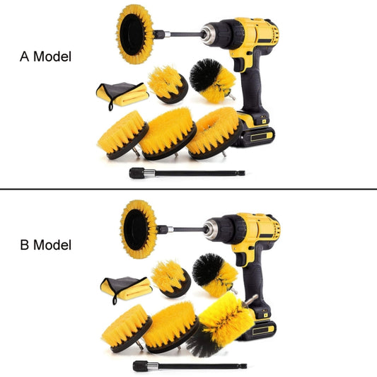 8 In 1 Electric Drill Crevice Cleaning Brush Car Wash Tool Set, Size: B Model(Yellow) by buy2fix