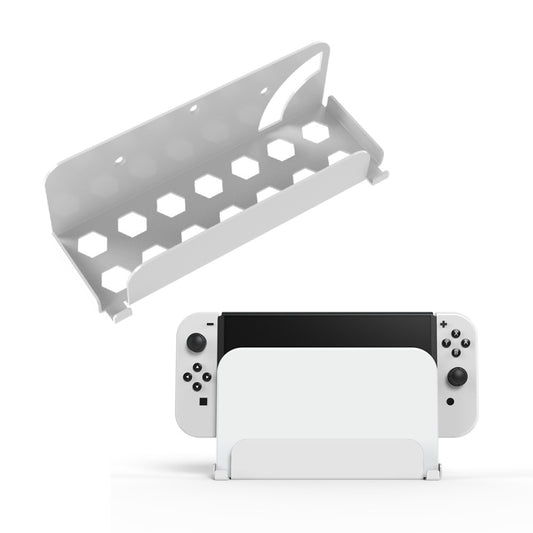 For Switch OLED Game Console JYS Wall Hanging Holder Bracket(White) - Holder by JYS | Online Shopping UK | buy2fix