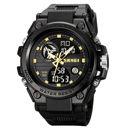 SKMEI 2031 Multifunctional Outdoor Waterproof Chronograph Men Sports Watch(Black Gold) - Silicone Strap Watches by SKMEI | Online Shopping UK | buy2fix