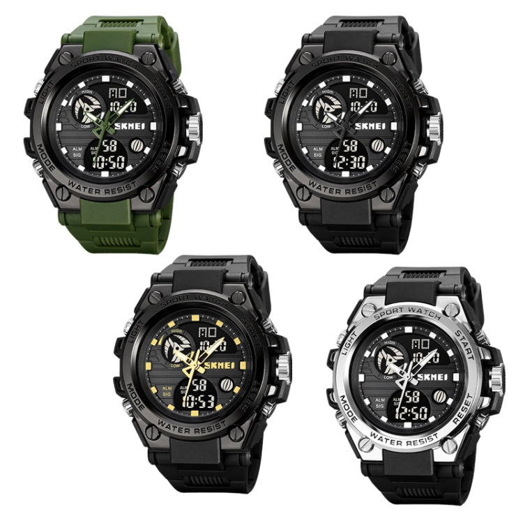 SKMEI 2031 Multifunctional Outdoor Waterproof Chronograph Men Sports Watch(Army Green) - Silicone Strap Watches by SKMEI | Online Shopping UK | buy2fix