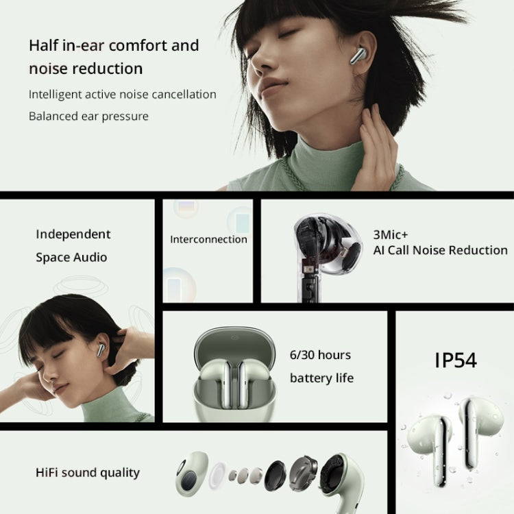 Original Xiaomi Buds 4 Wireless Bluetooth 5.3 3 Mic Active Noise Reduction Earphone(Green) - Bluetooth Earphone by Xiaomi | Online Shopping UK | buy2fix