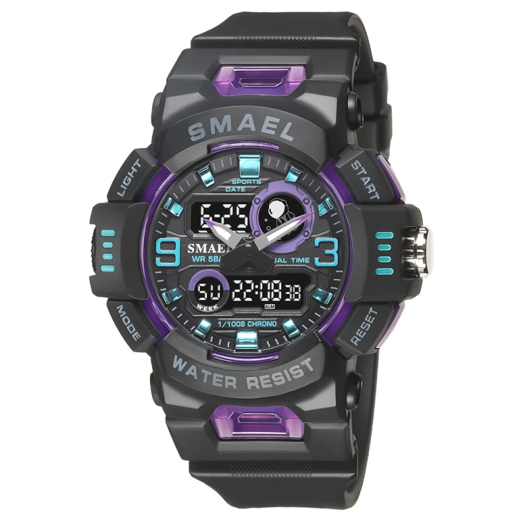 SMAEL 8063 Outdoor Electronic Alarm Sports Watch Double Showed Astronaut Student Watch(Black Purple Blue) - Sport Watches by SMAEL | Online Shopping UK | buy2fix