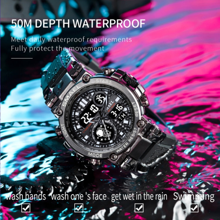 SMAEL 1803B Outdoor Waterproof Multifunctional Alloy Sports Watch(Black Gold) - Sport Watches by SMAEL | Online Shopping UK | buy2fix