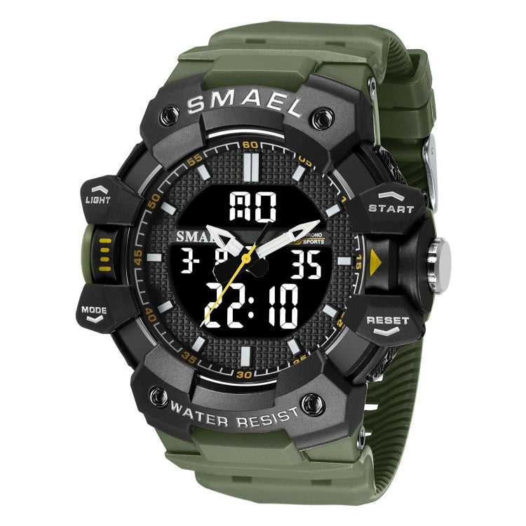 SMAEL 8080 Outdoor Sports Waterproof Multifunctional Glowing Double Dial Watch(Army Green) - Sport Watches by SMAEL | Online Shopping UK | buy2fix