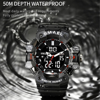 SMAEL 8080 Outdoor Sports Waterproof Multifunctional Glowing Double Dial Watch(Army Green) - Sport Watches by SMAEL | Online Shopping UK | buy2fix