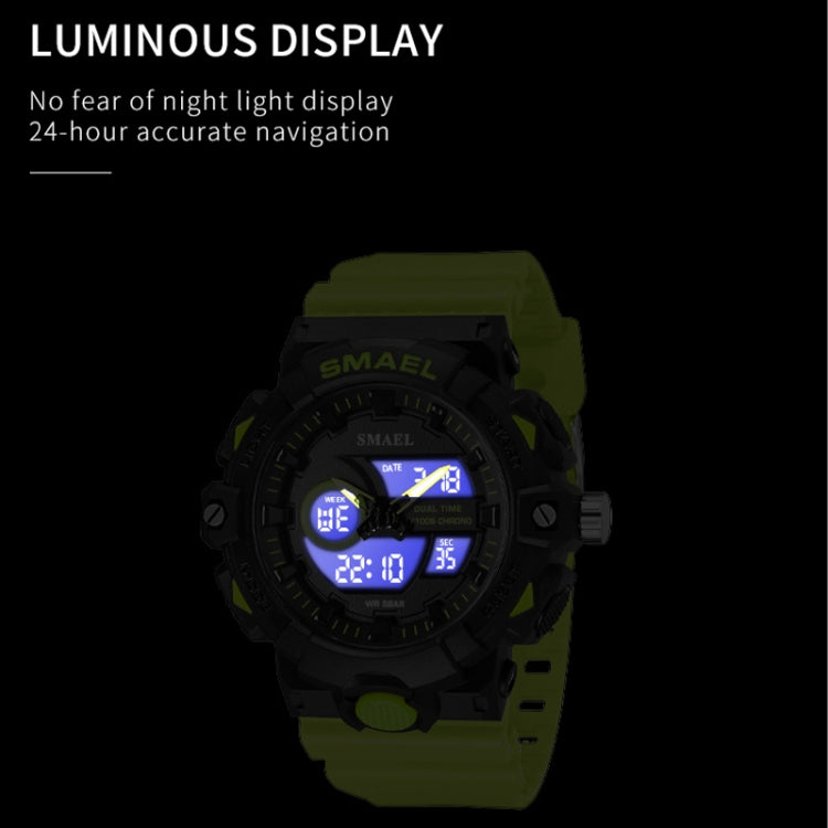 SMAEL 8081 Multifunctional Waterproof Luminous Numeric Digital Dual Display Outdoor Sports Watch(Black) - LED Digital Watches by SMAEL | Online Shopping UK | buy2fix