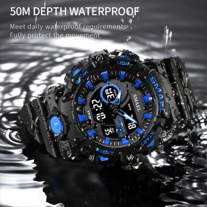 SMAEL 8081 Multifunctional Waterproof Luminous Numeric Digital Dual Display Outdoor Sports Watch(Green) - LED Digital Watches by SMAEL | Online Shopping UK | buy2fix