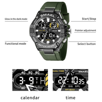 SMAEL 8066 Outdoor Electronic Sports Watch Alloy Colorful Multifunctional Men Watch(Silver) - Sport Watches by SMAEL | Online Shopping UK | buy2fix