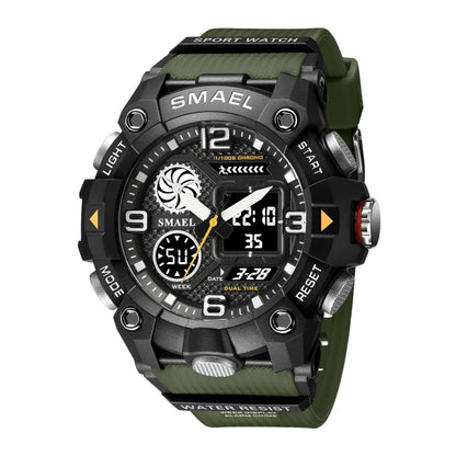 SMAEL 8055 Large Dial Sports Outdoor Waterproof Luminous Multifunctional Electronic Watch(Army Green) - Sport Watches by SMAEL | Online Shopping UK | buy2fix