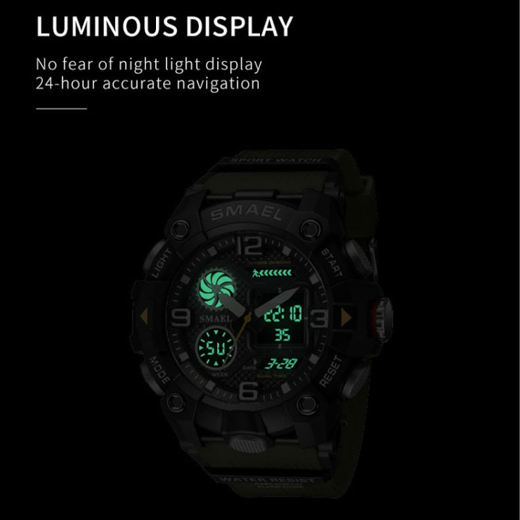 SMAEL 8055 Large Dial Sports Outdoor Waterproof Luminous Multifunctional Electronic Watch(Deep Yellow) - Sport Watches by SMAEL | Online Shopping UK | buy2fix